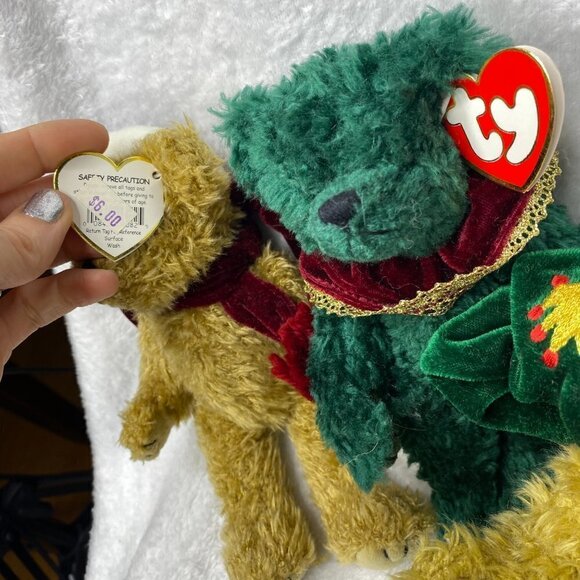 TY Attic Treasures Christmas Bear Lot of 4 - Peppermint, Laurel, Jangle,  Spruce - Picture 9 of 10